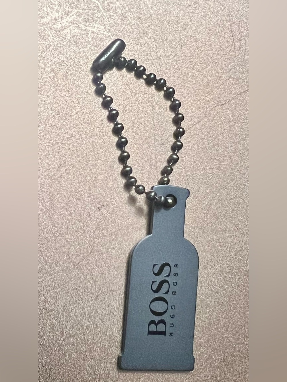 Hugo Boss Bottle Tag Key Holder with Ball Chain